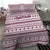 Qatar Christmas Bedding Set with Maroon-White Pattern, National Emblem, and Camel Motif - Wonder Print Shop