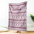 Qatar Christmas Blanket with Maroon-White Pattern, National Emblem, and Camel Motif - Wonder Print Shop