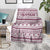 Qatar Christmas Blanket with Maroon-White Pattern, National Emblem, and Camel Motif - Wonder Print Shop
