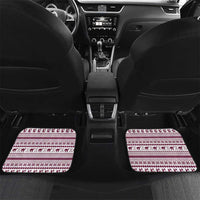 Qatar Christmas Car Mats with Maroon-White Pattern, National Emblem, and Camel Motif - Wonder Print Shop