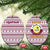 Qatar Christmas Ceramic Ornament with Maroon-White Pattern, National Emblem, and Camel Motif - Wonder Print Shop