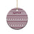 Qatar Christmas Ceramic Ornament with Maroon-White Pattern, National Emblem, and Camel Motif - Wonder Print Shop
