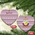 Qatar Christmas Ceramic Ornament with Maroon-White Pattern, National Emblem, and Camel Motif - Wonder Print Shop