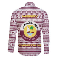 Qatar Christmas Family Matching Mermaid Dress and Hawaiian Shirt with Maroon-White Pattern, National Emblem, and Camel Motif - Wonder Print Shop
