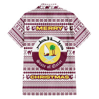 Qatar Christmas Family Matching Puletasi and Hawaiian Shirt with Maroon-White Pattern, National Emblem, and Camel Motif - Wonder Print Shop