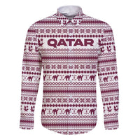 Qatar Christmas Family Matching Puletasi and Hawaiian Shirt with Maroon-White Pattern, National Emblem, and Camel Motif - Wonder Print Shop