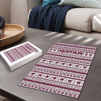 Qatar Christmas Puzzle with Maroon-White Pattern, National Emblem, and Camel Motif - Wonder Print Shop