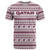 Qatar Christmas T Shirt with Maroon-White Pattern, National Emblem, and Camel Motif - Wonder Print Shop