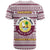 Qatar Christmas T Shirt with Maroon-White Pattern, National Emblem, and Camel Motif - Wonder Print Shop
