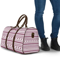 Qatar Christmas Travel Bag with Maroon-White Pattern, National Emblem, and Camel Motif - Wonder Print Shop
