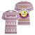 Qatar Christmas Women V-Neck T-Shirt with Maroon-White Pattern, National Emblem, and Camel Motif - Wonder Print Shop
