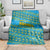 Rwanda Christmas Blanket with Blue-Yellow Pattern, Festive Geometric Motifs, and Bold Typography - Wonder Print Shop