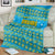 Rwanda Christmas Blanket with Blue-Yellow Pattern, Festive Geometric Motifs, and Bold Typography - Wonder Print Shop
