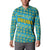 Rwanda Christmas Button Sweatshirt with Blue-Yellow Pattern, Festive Geometric Motifs, and Bold Typography - Wonder Print Shop