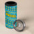 Rwanda Christmas 4 in 1 Can Cooler Tumbler with Blue-Yellow Pattern, Festive Geometric Motifs, and Bold Typography - Wonder Print Shop