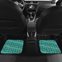 Rwanda Christmas Car Mats with Blue-Yellow Pattern, Festive Geometric Motifs, and Bold Typography - Wonder Print Shop