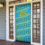 Rwanda Christmas Door Cover with Blue-Yellow Pattern, Festive Geometric Motifs, and Bold Typography - Wonder Print Shop