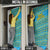 Rwanda Christmas Door Cover with Blue-Yellow Pattern, Festive Geometric Motifs, and Bold Typography - Wonder Print Shop
