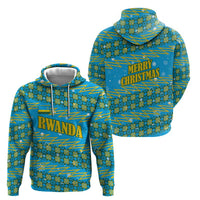 Rwanda Christmas Hoodie with Blue-Yellow Pattern, Festive Geometric Motifs, and Bold Typography - Wonder Print Shop