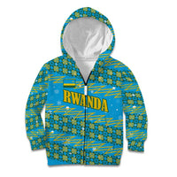 Rwanda Christmas Kid Hoodie with Blue-Yellow Pattern, Festive Geometric Motifs, and Bold Typography - Wonder Print Shop