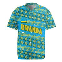 Rwanda Christmas Rugby Jersey with Blue-Yellow Pattern, Festive Geometric Motifs, and Bold Typography - Wonder Print Shop