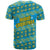 Rwanda Christmas T Shirt with Blue-Yellow Pattern, Festive Geometric Motifs, and Bold Typography - Wonder Print Shop