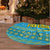 Rwanda Christmas Tree Skirt with Blue-Yellow Pattern, Festive Geometric Motifs, and Bold Typography - Wonder Print Shop