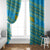 Rwanda Christmas Window Curtain with Blue-Yellow Pattern, Festive Geometric Motifs, and Bold Typography - Wonder Print Shop