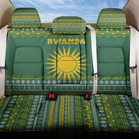 Rwanda Christmas Back Car Seat Cover with Green-Yellow Pattern, National Emblem, and Radiant Sun Motif - Wonder Print Shop