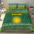 Rwanda Christmas Bedding Set with Green-Yellow Pattern, National Emblem, and Radiant Sun Motif - Wonder Print Shop