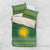 Rwanda Christmas Bedding Set with Green-Yellow Pattern, National Emblem, and Radiant Sun Motif - Wonder Print Shop