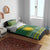 Rwanda Christmas Bedding Set with Green-Yellow Pattern, National Emblem, and Radiant Sun Motif - Wonder Print Shop