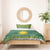 Rwanda Christmas Bedding Set with Green-Yellow Pattern, National Emblem, and Radiant Sun Motif - Wonder Print Shop