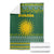 Rwanda Christmas Blanket with Green-Yellow Pattern, National Emblem, and Radiant Sun Motif - Wonder Print Shop