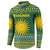 Rwanda Christmas Button Sweatshirt with Green-Yellow Pattern, National Emblem, and Radiant Sun Motif - Wonder Print Shop