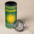 Rwanda Christmas 4 in 1 Can Cooler Tumbler with Green-Yellow Pattern, National Emblem, and Radiant Sun Motif - Wonder Print Shop