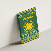 Rwanda Christmas Canvas Wall Art with Green-Yellow Pattern, National Emblem, and Radiant Sun Motif - Wonder Print Shop