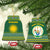 Rwanda Christmas Ceramic Ornament with Green-Yellow Pattern, National Emblem, and Radiant Sun Motif - Wonder Print Shop