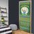 Rwanda Christmas Door Cover with Green-Yellow Pattern, National Emblem, and Radiant Sun Motif - Wonder Print Shop