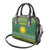 Rwanda Christmas Shoulder Handbag with Green-Yellow Pattern, National Emblem, and Radiant Sun Motif - Wonder Print Shop