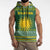 Rwanda Christmas Sleeveless Zip Hoodie with Green-Yellow Pattern, National Emblem, and Radiant Sun Motif - Wonder Print Shop