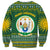 Rwanda Christmas Sweatshirt with Green-Yellow Pattern, National Emblem, and Radiant Sun Motif - Wonder Print Shop