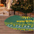 Rwanda Christmas Tree Skirt with Green-Yellow Pattern, National Emblem, and Radiant Sun Motif - Wonder Print Shop