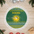 Rwanda Christmas Tree Skirt with Green-Yellow Pattern, National Emblem, and Radiant Sun Motif - Wonder Print Shop