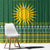 Rwanda Christmas Window Curtain with Green-Yellow Pattern, National Emblem, and Radiant Sun Motif - Wonder Print Shop