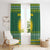 Rwanda Christmas Window Curtain with Green-Yellow Pattern, National Emblem, and Radiant Sun Motif - Wonder Print Shop