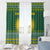 Rwanda Christmas Window Curtain with Green-Yellow Pattern, National Emblem, and Radiant Sun Motif - Wonder Print Shop