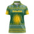 Rwanda Christmas Women Polo Shirt with Green-Yellow Pattern, National Emblem, and Radiant Sun Motif - Wonder Print Shop