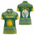 Rwanda Christmas Women Polo Shirt with Green-Yellow Pattern, National Emblem, and Radiant Sun Motif - Wonder Print Shop