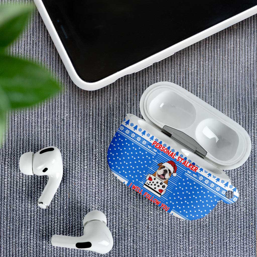 Christmas Stalker Bulldog AirPods Case Xmas Holiday Patterns - Wonder Print Shop
